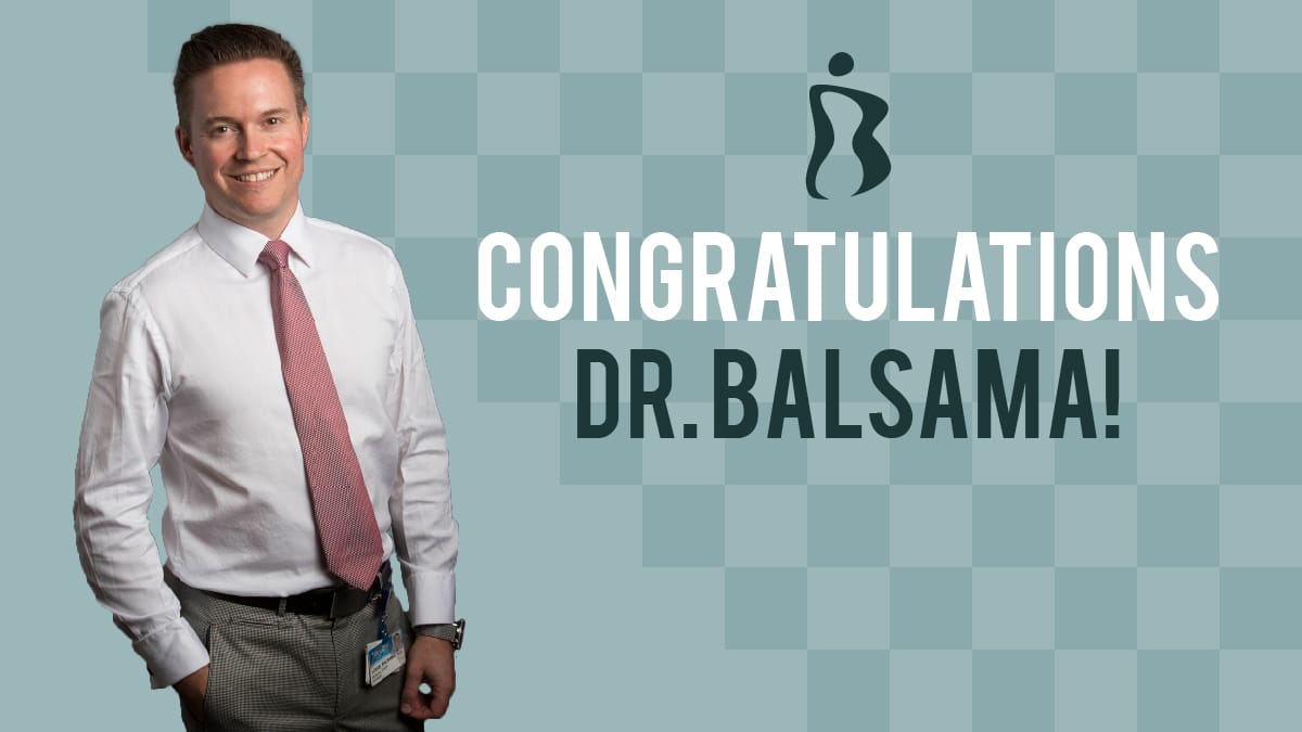 Congratulations, Dr. Balsama